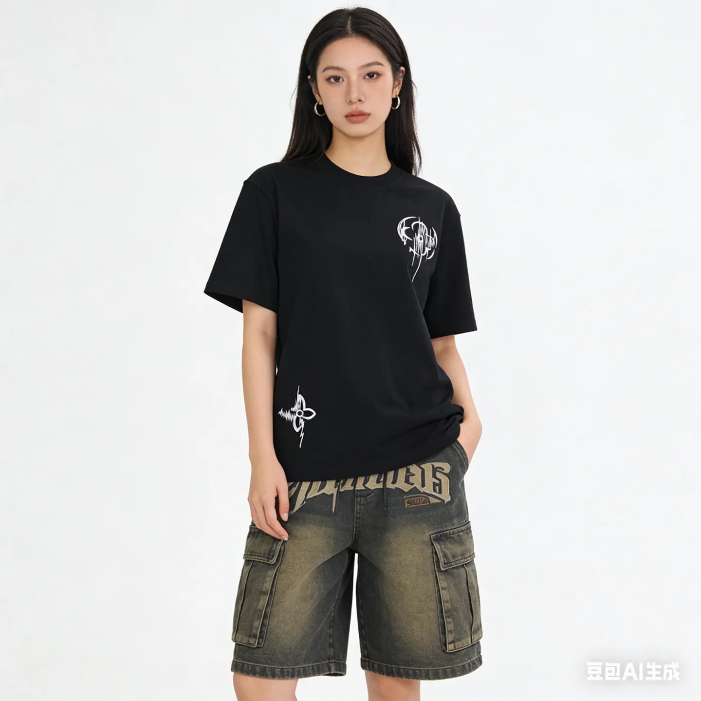 Louis Vuitton/Louis Vuitton Thorns Four-leaf Clover Embroidered Short Sleeve